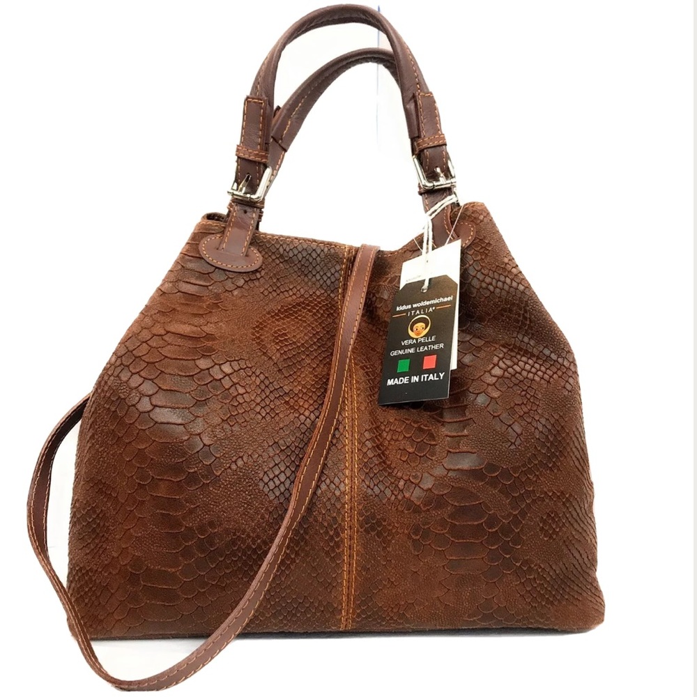 Vera pelle Leather made in Florence suede satchel
